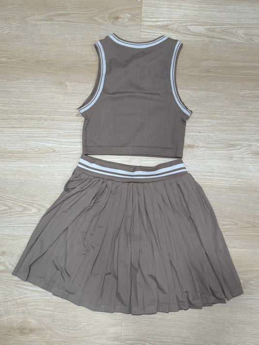 LOVE CREAM SKIRT SET (TOP & SKIRT)