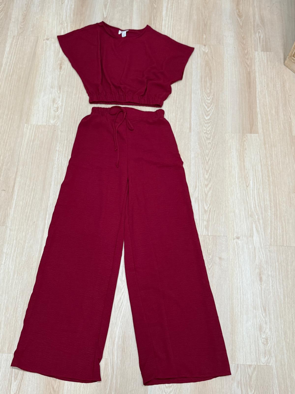 DARK RED SET ( TOP & PANTALON)