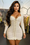 CREAM LINE DRESS
