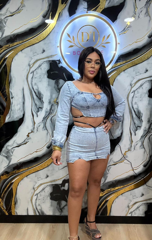 DENIM SKIRT SET